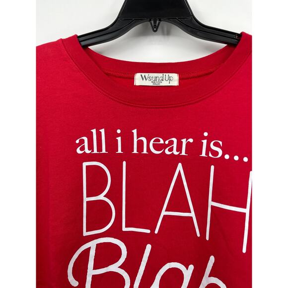Wound Up All I Hear is Blah Blah Blah Red Pullover Sweatshirt Sweater NEW XXL - Picture 5 of 8